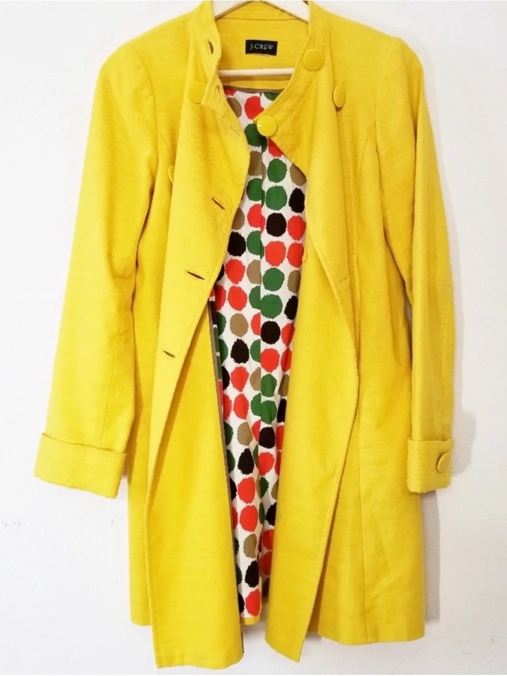 J. Crew Bright Yellow Double-Breasted Pea Coat - Picture 10 of 11